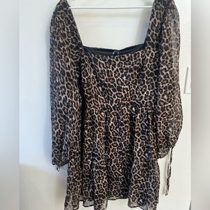 Nastygal leopard babydoll dress size 24 Plus